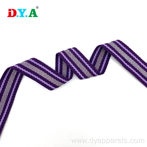 designs 20mm purple patterned lurex polyester webbing